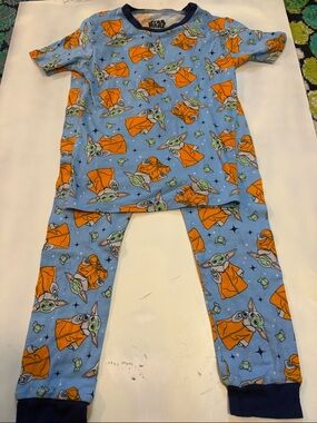 Star Wars Grogu ( Baby Yoda) Blue and Orange Kids Pajama Set